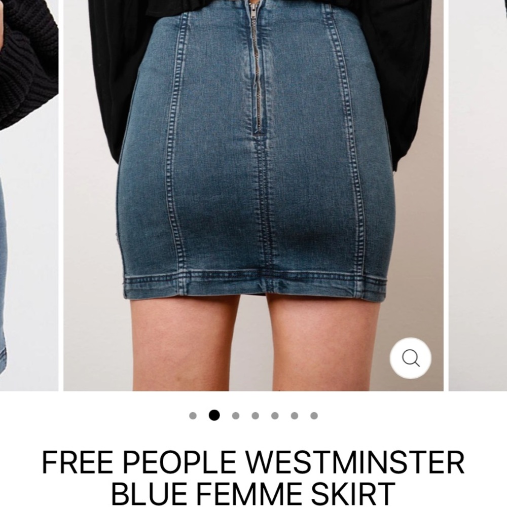 NWT FREE PEOPLE WESTMINSTER BLUE FEMME SKIRT - Picture 3 of 14